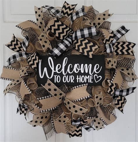 Welcome to Our Home Wreath, Welcome Wreath, Farmhouse Wreath, Everyday ...