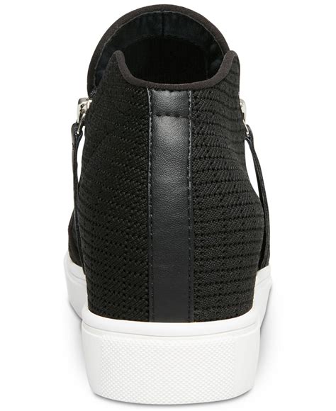 Steve Madden Camden Knit Wedge Sneakers in Black - Lyst