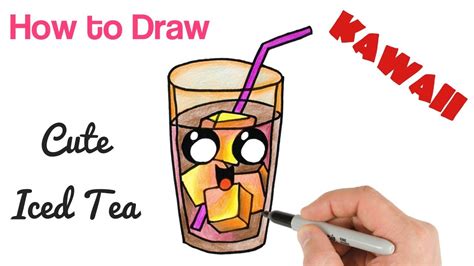 How to Draw Iced Tea Drink Cute and Easy - YouTube