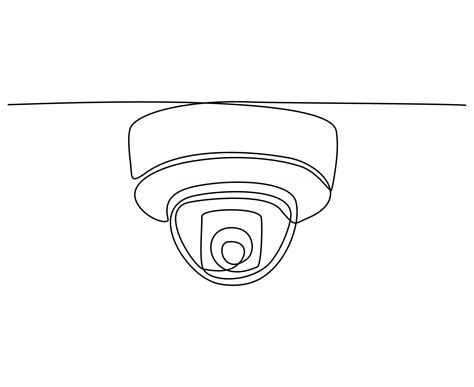 Continuous line drawing of surveillance cctv camera sketch vector illustration 2781412 Vector ...