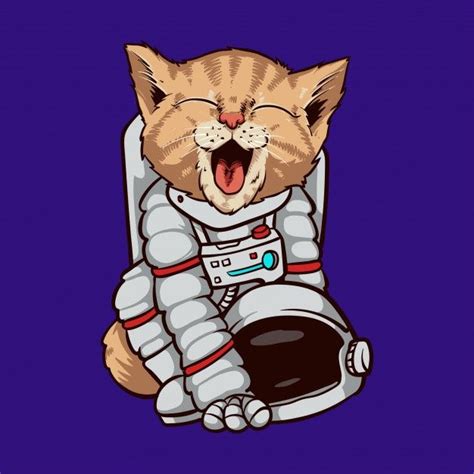 Cat Astronaut Spaceman Illustration em 2021 | Ilustração de astronauta, Gato bonito, Ilustração ...