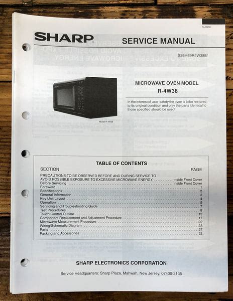 Microwave Service Manual *Original* – Vintage Audio Store - Vintage ...