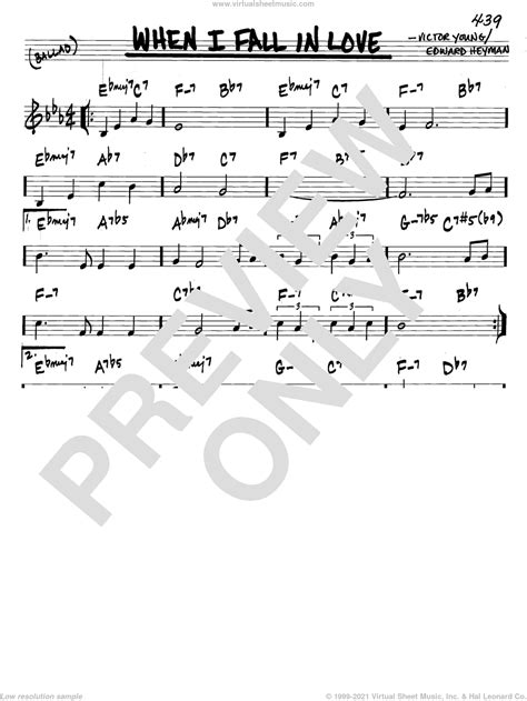 When I Fall In Love sheet music (in C) (PDF)