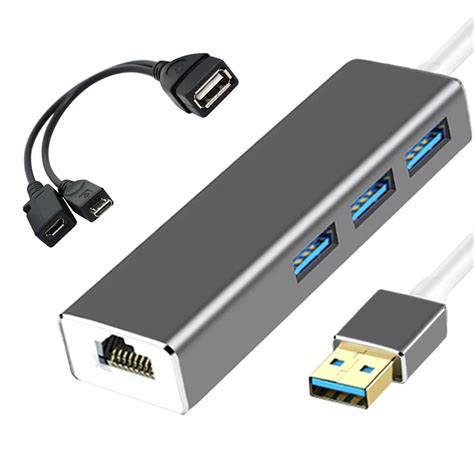 3USB HUB LAN Ethernet Adapter + OTG USB CABLE for FIRE STICK 2ND GEN OR FIRE TV3-in Data Cables ...