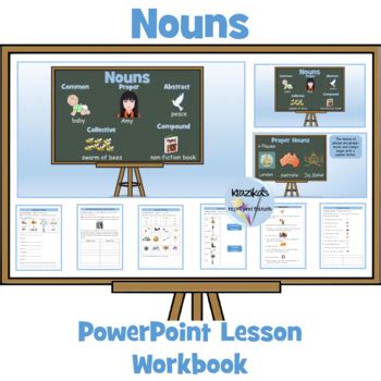 Nouns PowerPoint lesson and Differentiated Worksheets by Inspire and Educate