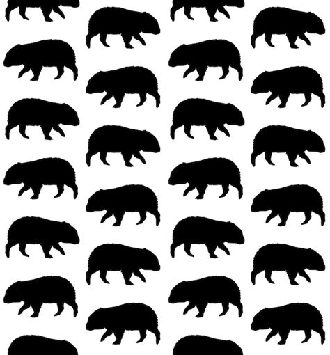 Premium Vector | Vector seamless pattern of wombat silhouette