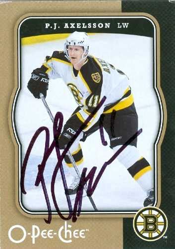 P.J. Axelsson autographed Hockey Card (Boston Bruins) 2007-2008 O-Pee-Chee