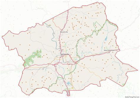 Map of Buncombe County, North Carolina - Thong Thai Real