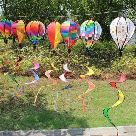 RAINBOW WINDSOCK HOT Air Balloon Wind Spinner Garden Outdoor Tent ...