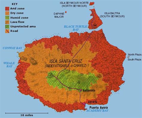 Santa Cruz Island Map - ecuador • mappery