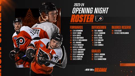 Philadelphia Flyers Announce 2023-24 Opening Day Active Roster ...