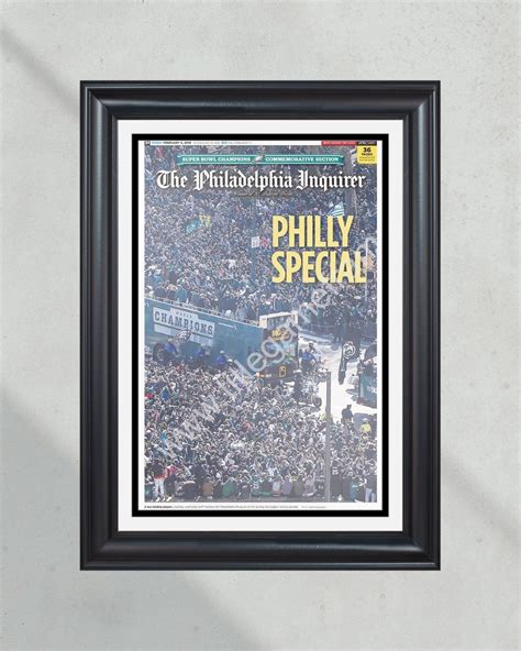 2018 Philadelphia Eagles “Parade” Super Bowl Parade Champions Framed F ...