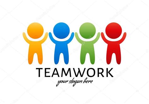 Teamwork colorful logo. Bright design element. Vector illustration — Stock Vector © Domira ...