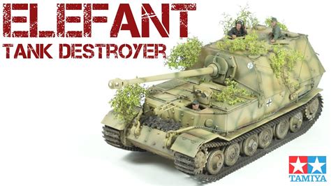 Elefant tank destroyer with foliage camouflage - full build (Tamiya 1/ ...