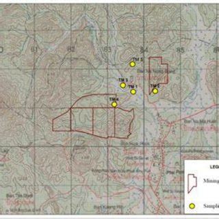 Overview of the gold mining area and locations of the five sampling... | Download Scientific Diagram