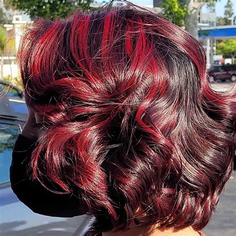 Top 30 Red Highlights On Black Hair Ideas (2021 Updated) - Tattooed Martha