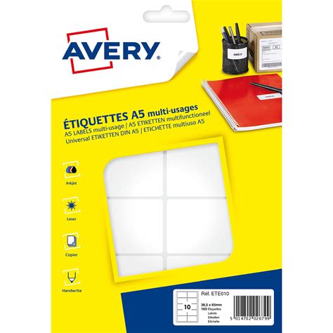 Avery Multi-purpose office labels 38.5 x 65 mm x 160 - Label - LDLC | Holy Moley