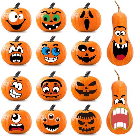 Buy Whaline 64Pcs Halloween Pumpkin Stickers, 14 Funny and Classic ...