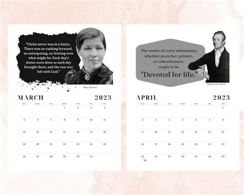 2023 Missionary Quote Calendar Printable Calendar Vertical - Etsy