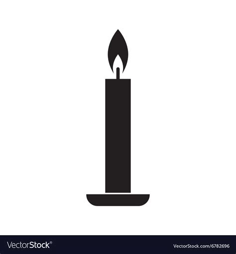 Single candle silhouette Royalty Free Vector Image