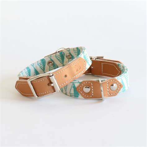 Hiro And Wolf Emerald Green Geometric Print Designer Dog Collars ...