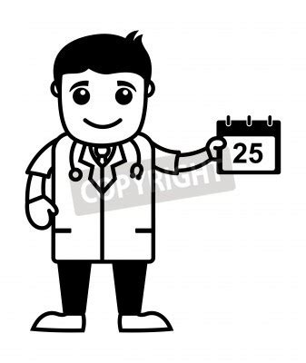 Schedule doctor calendar - medical cartoon characters • adesivos para a parede operação ...