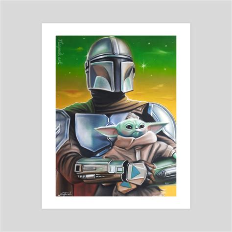 The Mandalorian and Grogu , an art print by Naqmeh Art - INPRNT