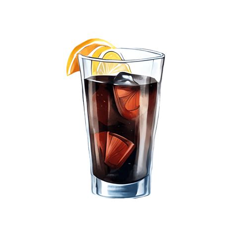 A Clear Glass with Rum and Coke Inside · Creative Fabrica