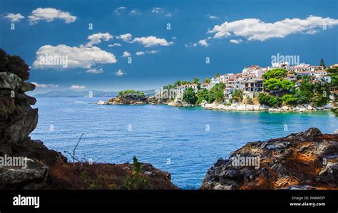 Skiathos town, Greece. Sporades islands Stock Photo - Alamy