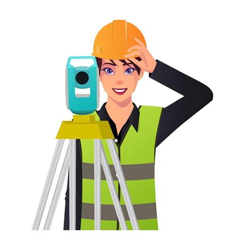 civil engineer land surveying Construction Worker in safety vest ...