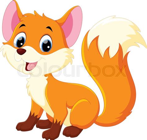 Vector illustration of Cute baby fox ... | Stock vector | Colourbox