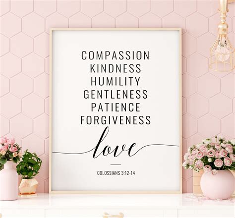 Colossians 3 12, Compassion Printable Art, Bible Verse Wall Art, Printable Scripture Wall Art ...