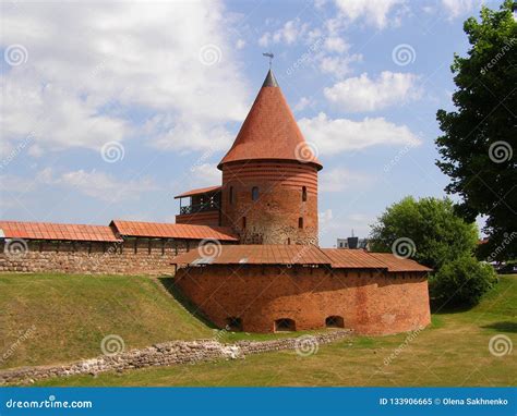 Old Castle in Kaunas, Lithuania. 14th Century Stock Image - Image of ...