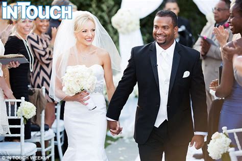 Newlywed: Alfonso Ribeiro wed Angela Unkrich at the Lakeside Golf Club in Burbank, California ...