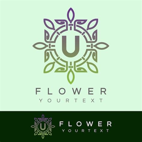 Premium Vector | Flower initial letter u logo design