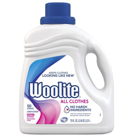 Woolite Clean & Care Liquid Laundry Detergent, 75oz, for Machine Washable Delicate, HE & Regular ...