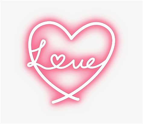 Love Neon Heart Ligthpainting Light Starlight Luminous - Neon Heart PNG ...