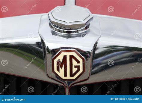 MG logo on a car editorial stock photo. Image of design - 109512388