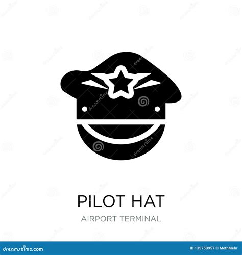 Pilot Hat Icon in Trendy Design Style. Pilot Hat Icon Isolated on White ...