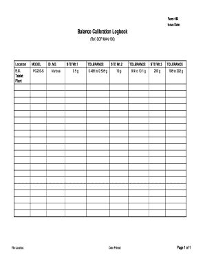 Scale Calibration Log Sheet - Fill and Sign Printable Template Online