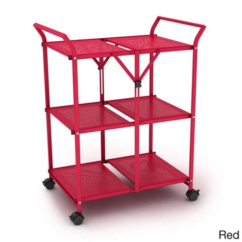 DarLiving 3-shelf Metal Folding Cart with Handle - 16017499 - Overstock.com Shopping - Great ...