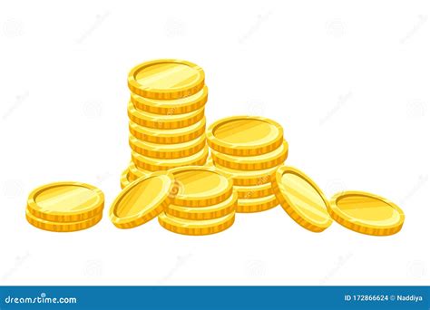 Pile of Gold Coins. Vector Illustration. Stock Vector - Illustration of shiny, objects: 172866624