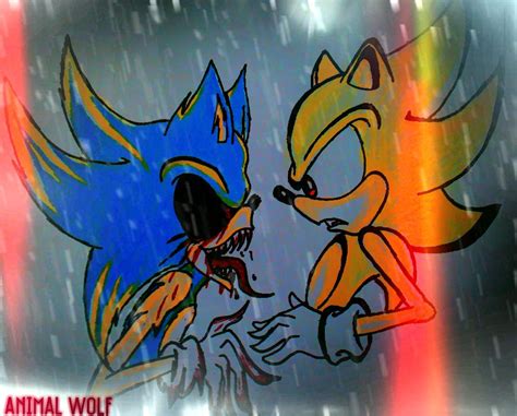 super sonic vs. super sonic EXE by Animalwolf on DeviantArt