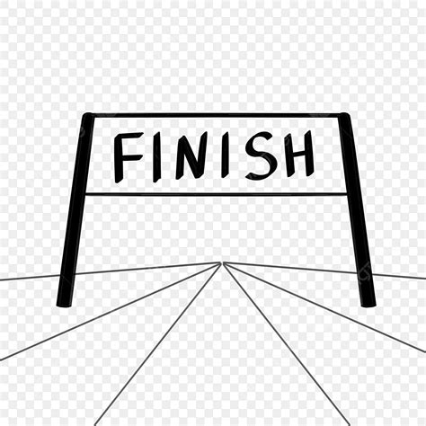 Finish Line Banner Clipart Transparent Background, Black And White ...