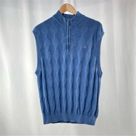 Greg Norman Greg Norman 1/4 Zip Pullover Sweater Vest in Blue | Grailed