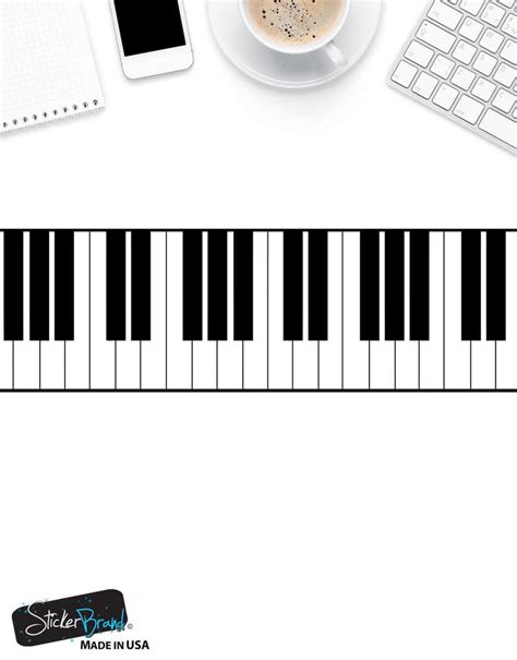 Piano Keys (88 keys) Black & White Graphic Wall Decal Sticker #6026