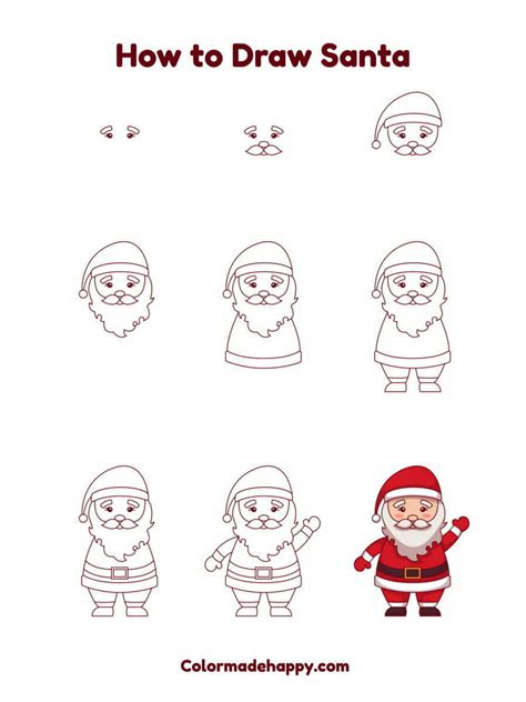 Santa Drawing Step By Step