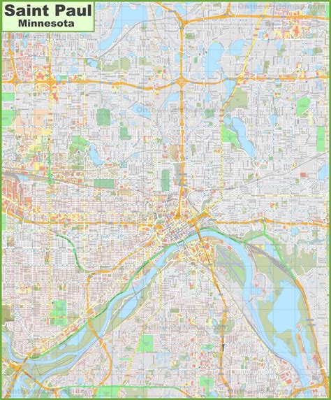 Large detailed map of Saint Paul