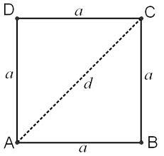 How to find the length of the diagonal of a square - Basic Geometry