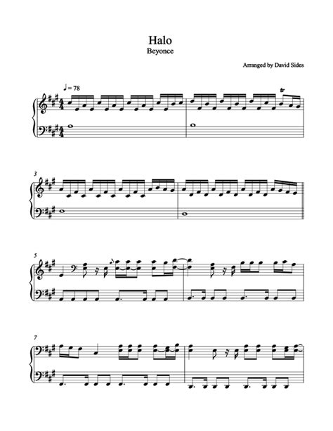 Halo (Beyonce) - Piano Sheet Music – David Sides Enterprises, Inc.